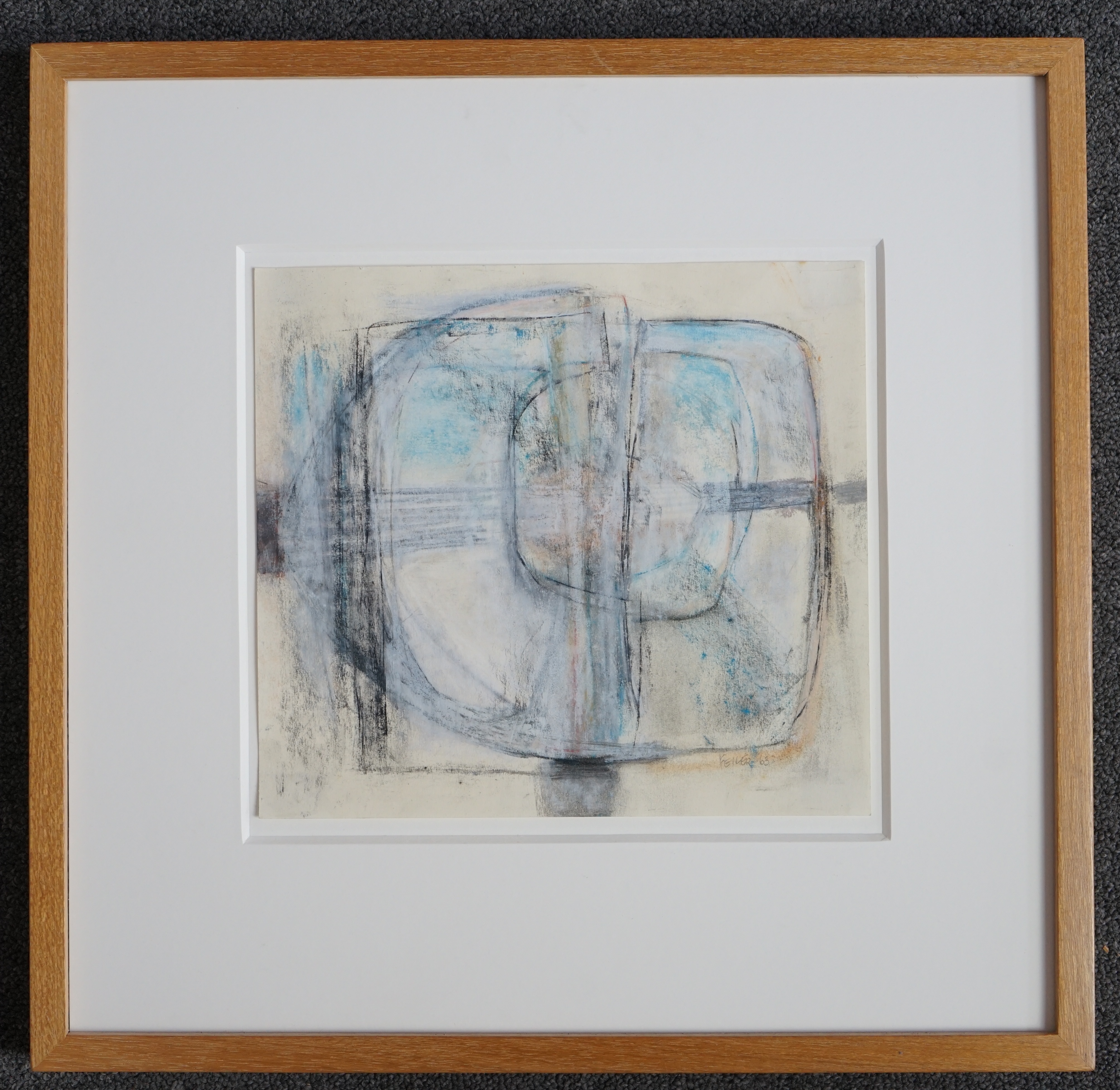 Paul Feiler (British, 1918-2013), 'Split Ovals 1963', gouache and crayon on paper, 24 x 26cm